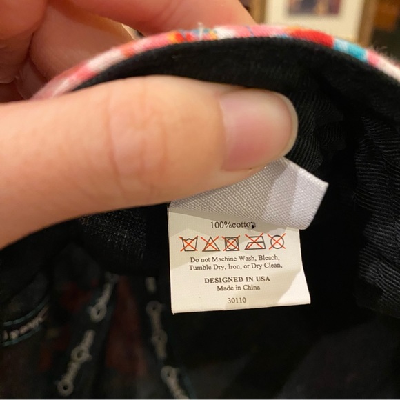 Olive & Pique SnapBack Trucker Baseball Hat, turquoise with pink florals - Picture 5 of 8